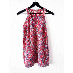Pixley Red Paisley Halter Top Women’s Size XS – Lightweight Silky Boho Tank
